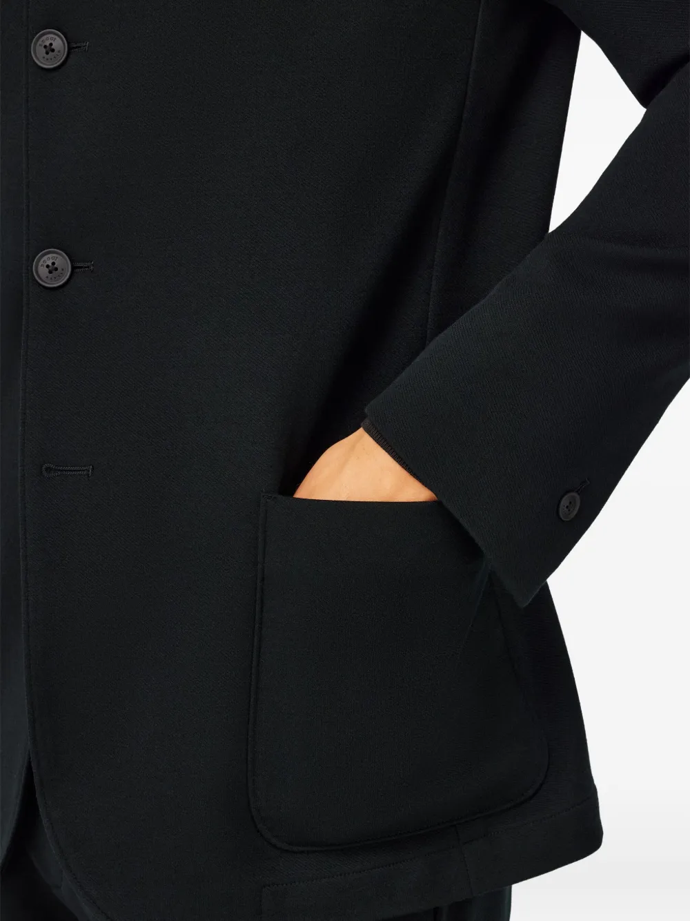 Boggi Milano Blazer met opgestikte zak en mandarijnkraag Zwart