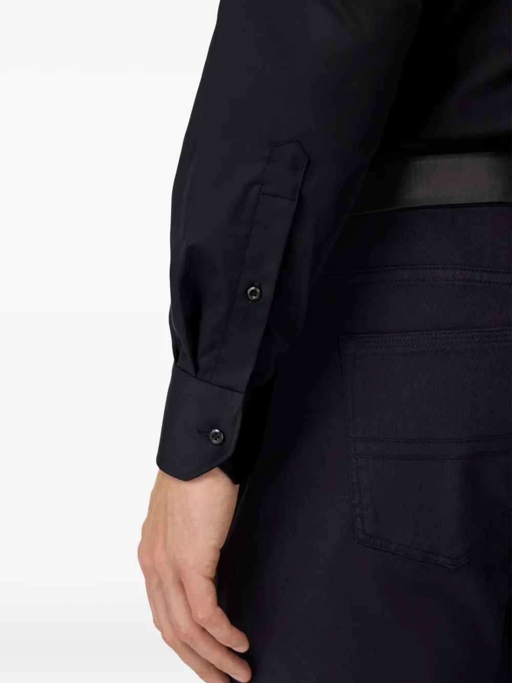 Boggi Milano Spread-collar Shirt In Black