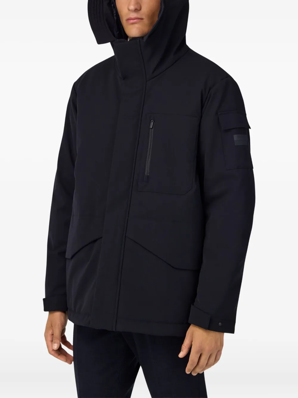 Boggi Milano Gewatteerde parka met capuchon Blauw