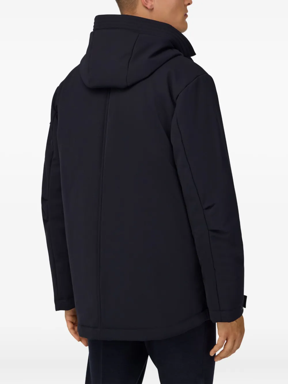 Boggi Milano Gewatteerde parka met capuchon Blauw