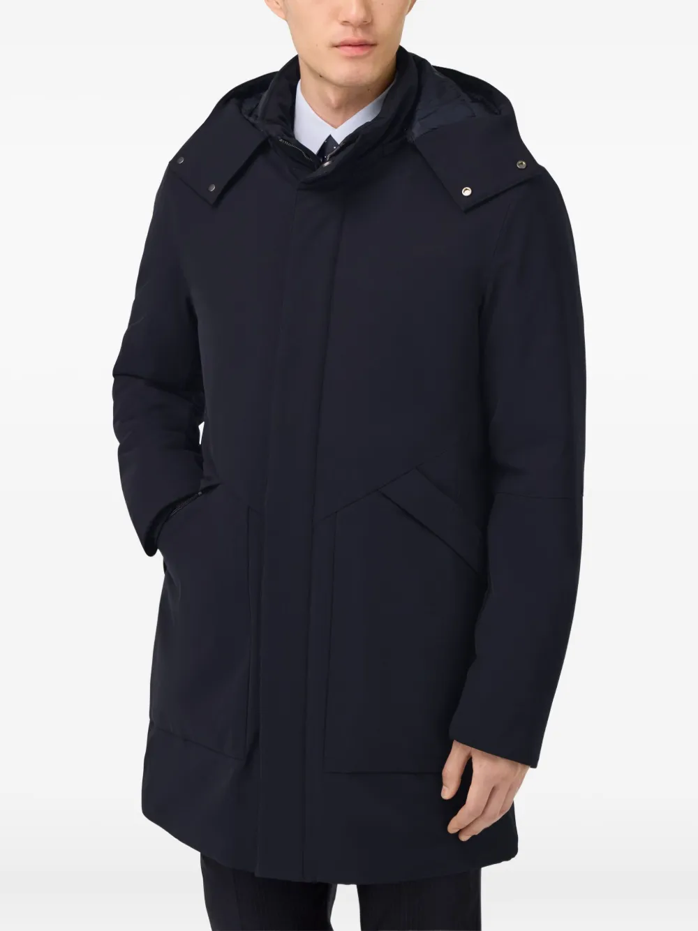 Boggi Milano Gewatteerde parka met capuchon Blauw