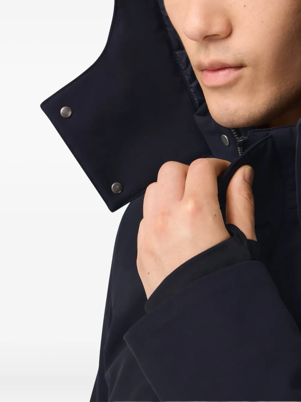 Boggi Milano Gewatteerde parka met capuchon Blauw