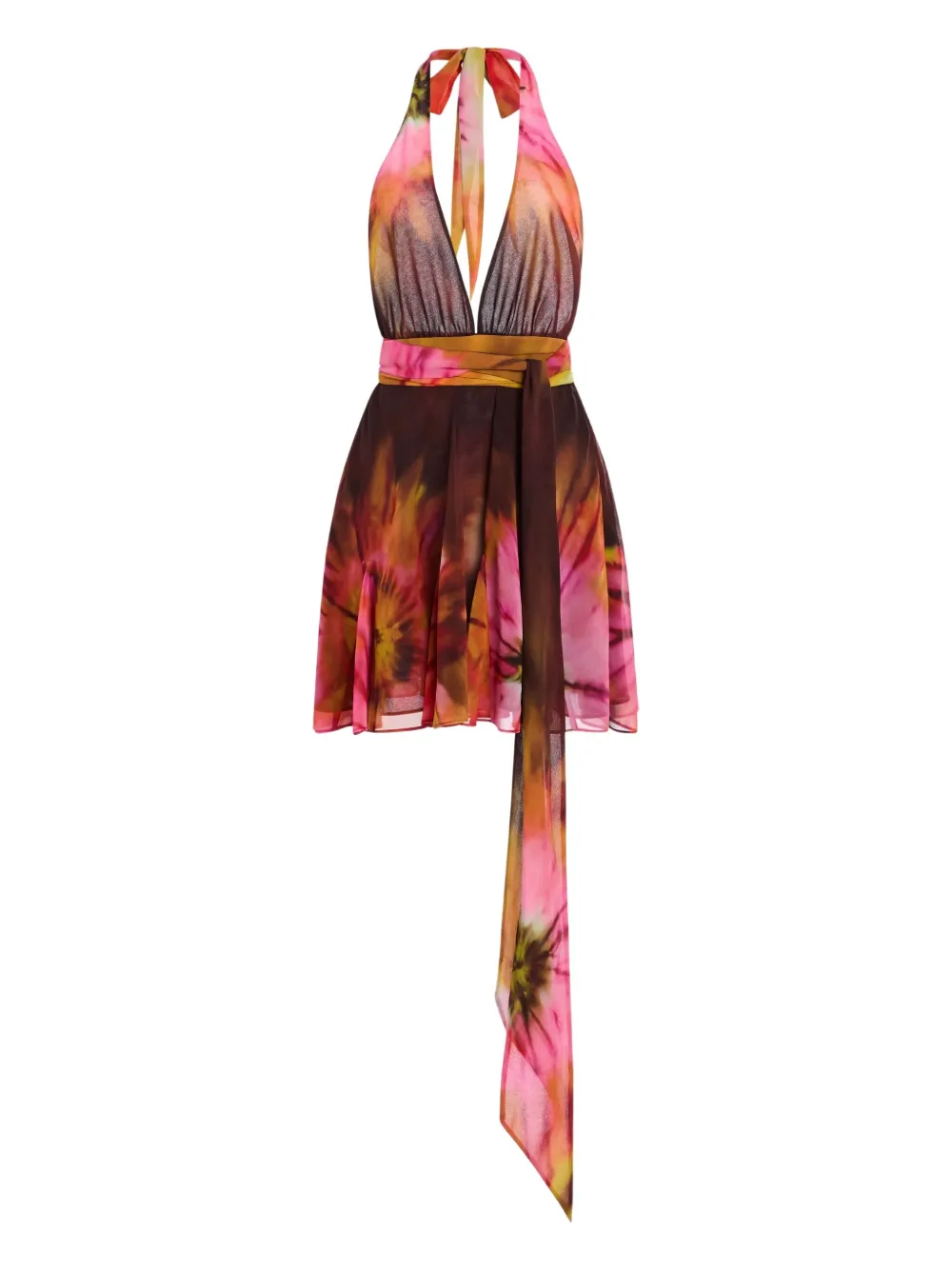 Retrofete Briola v-neck mini dress | Brown | Image 1