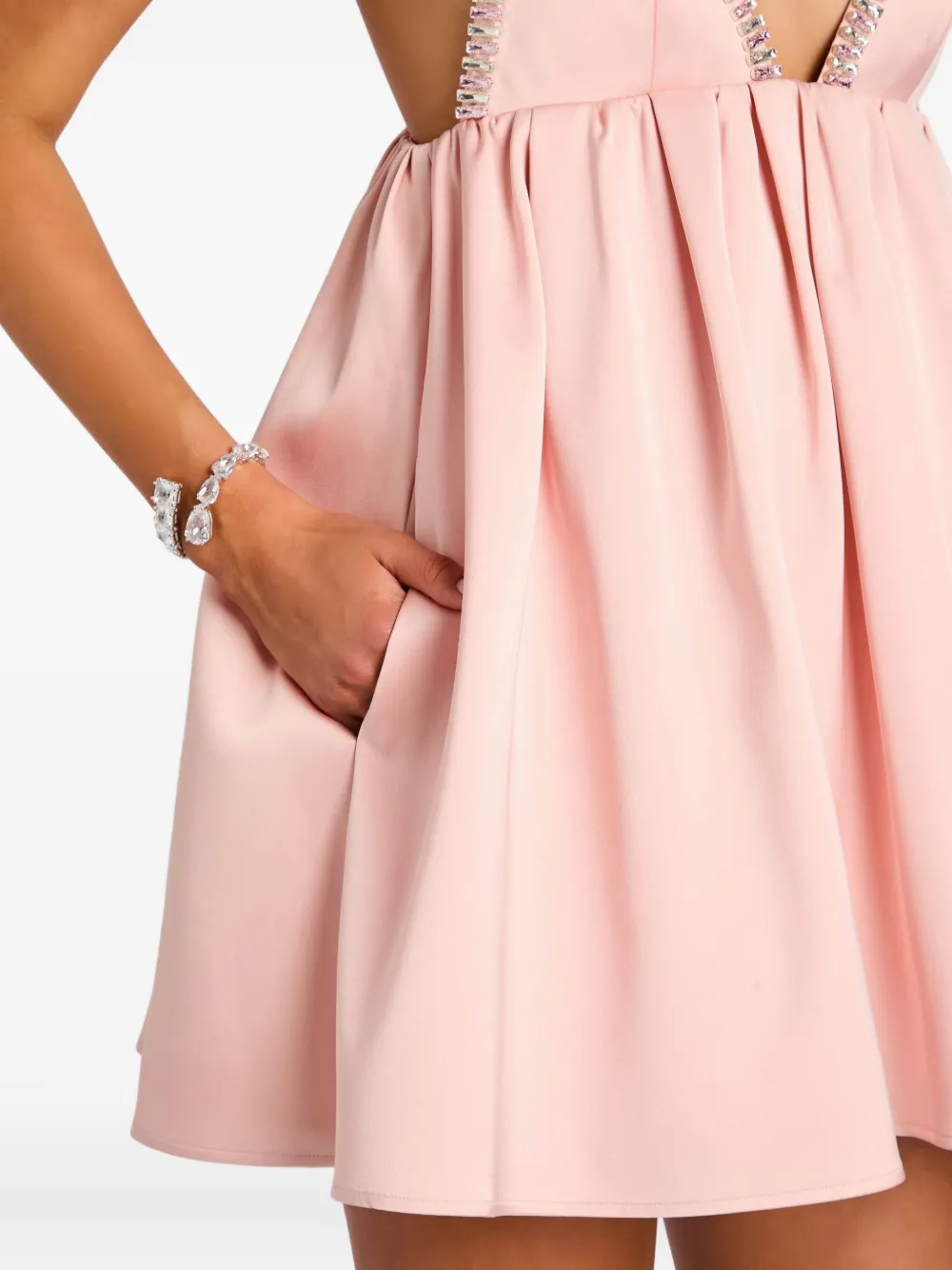 Retroféte Aniyah Pleated Mini Dress In Pink