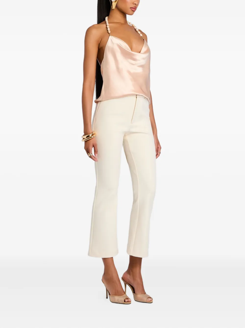 Retroféte Alba Beaded-halter Top In Neutral
