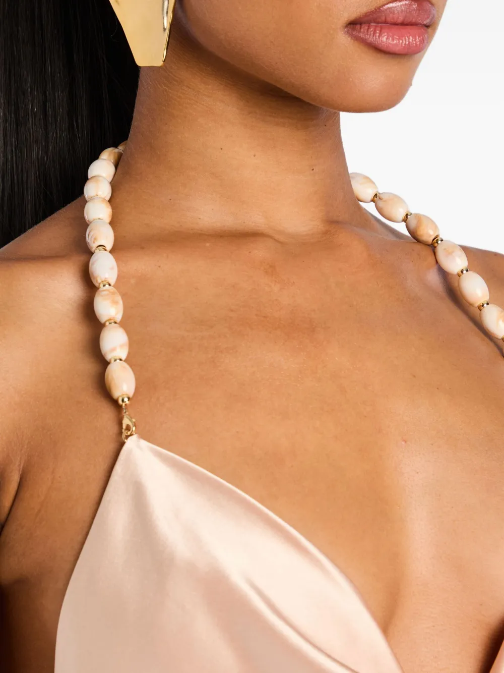 Retroféte Alba Beaded-halter Top In Neutral