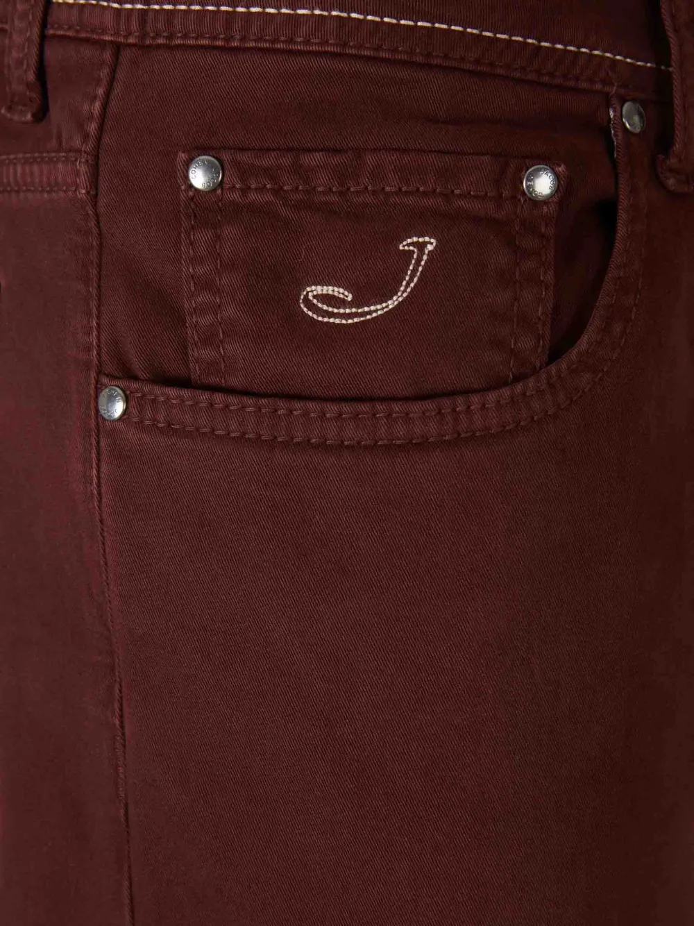 Jacob Cohën Jeans met geborduurd logo Rood