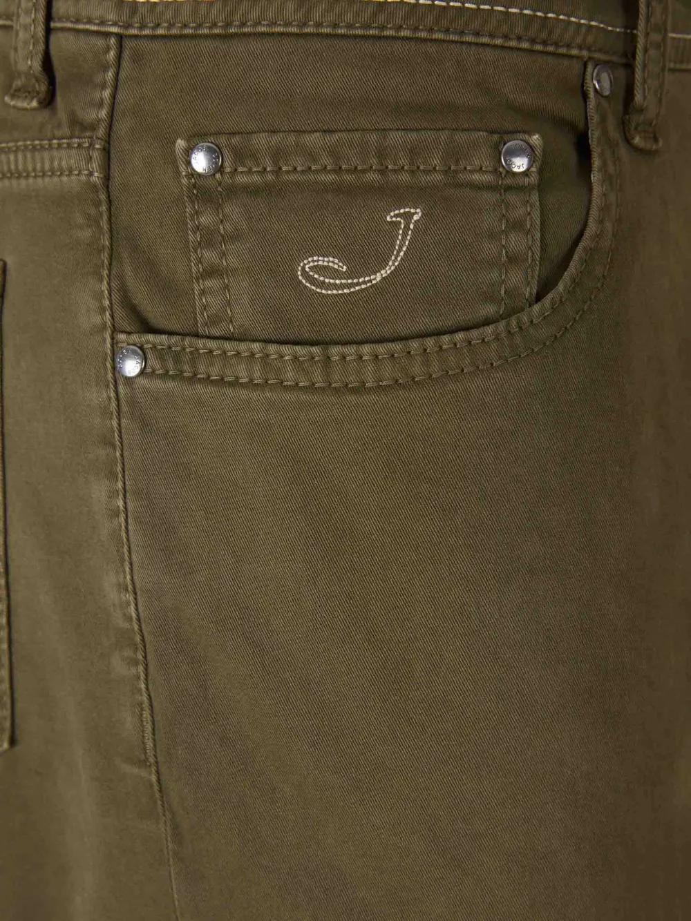 Jacob Cohën Jeans met geborduurd logo Groen