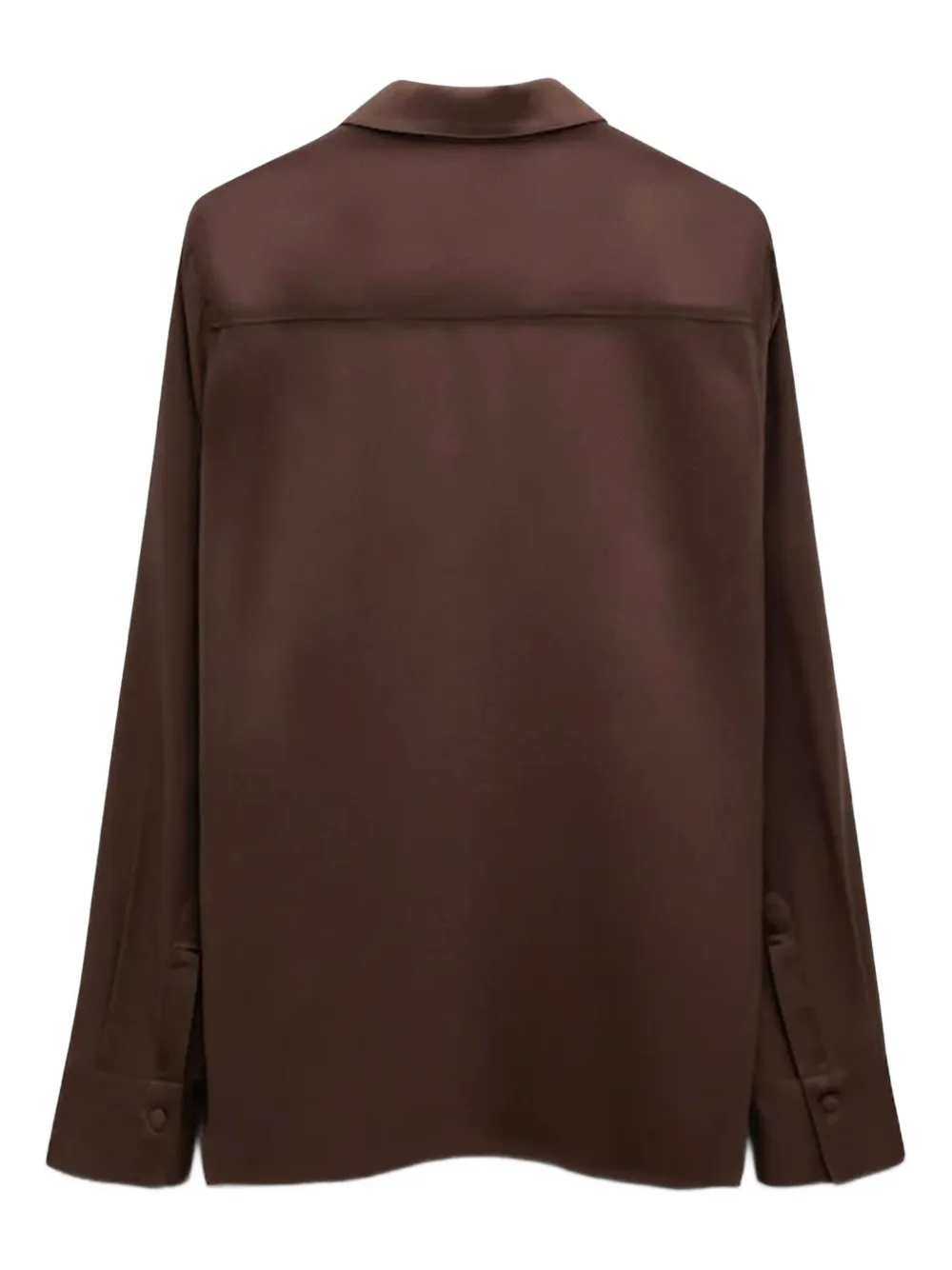 Dorothee Schumacher Popover Blouse In Silk Satin In Brown