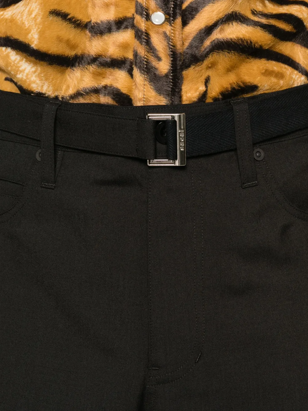 sacai Broek met ceintuur Zwart