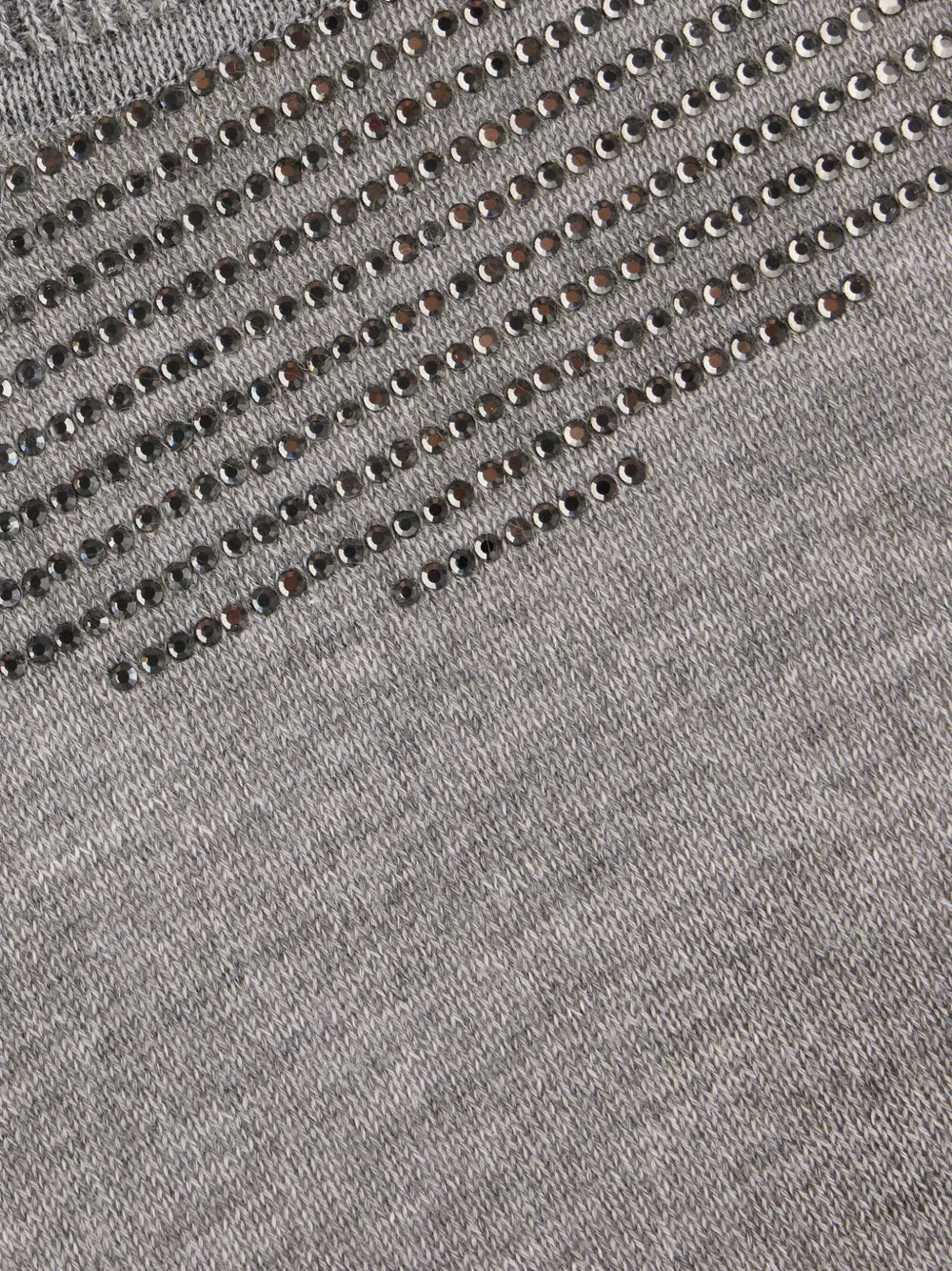 Malo Rhinestone-embellished Knitted Top In Gray