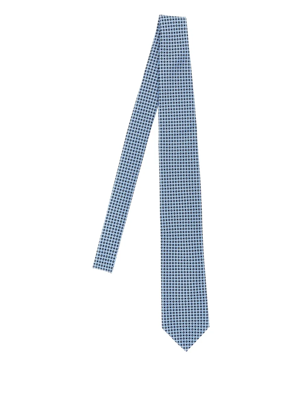 Brioni Slim Patterned Jacquard Tie With Pointed Tip In Blue