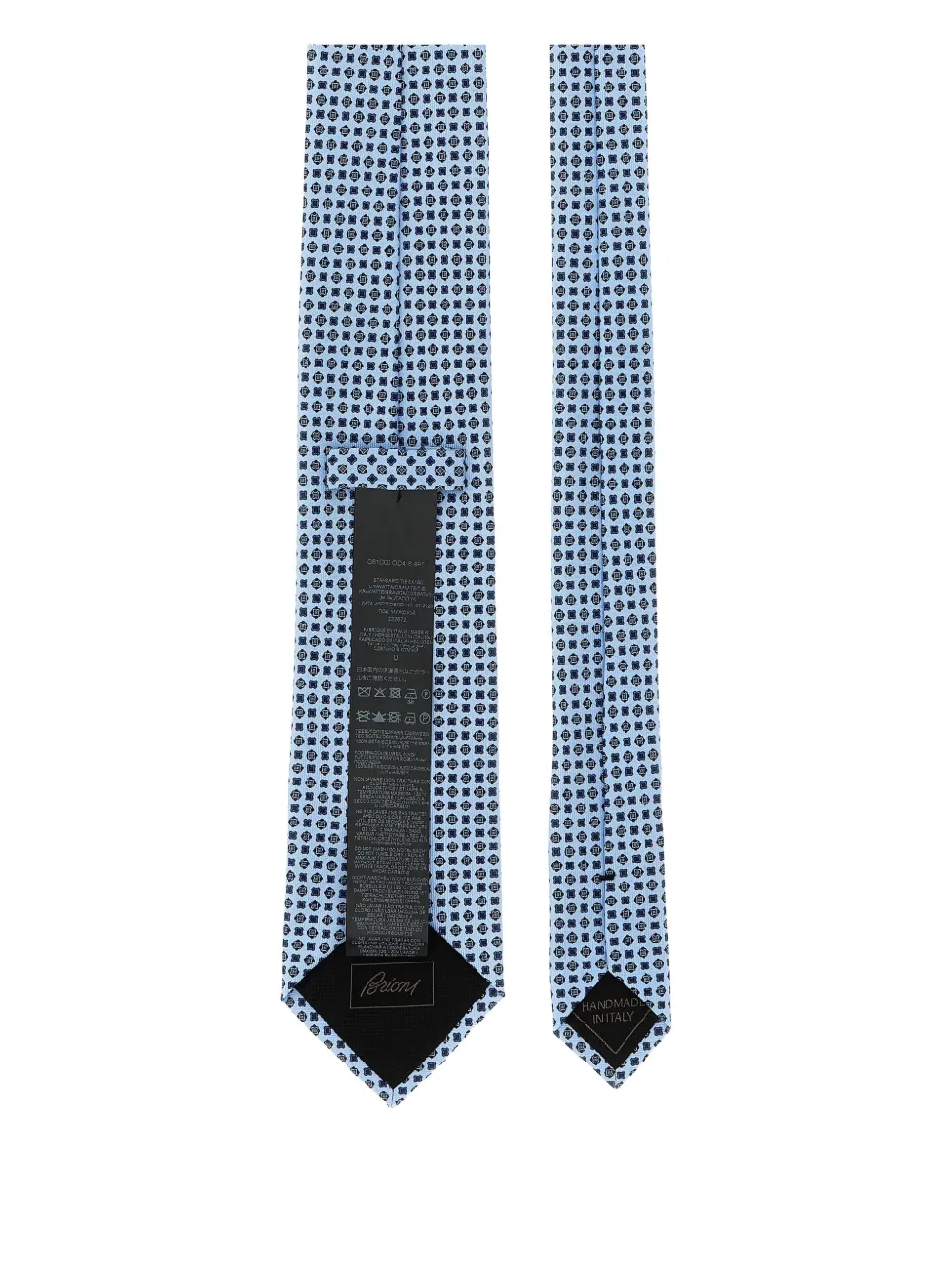 Brioni Slim Patterned Jacquard Tie With Pointed Tip In Blue