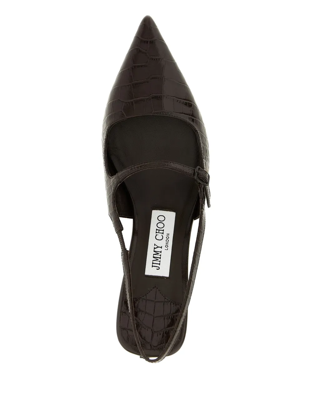 Jimmy Choo 45mm crocodile-embossed slingback pumps Brown