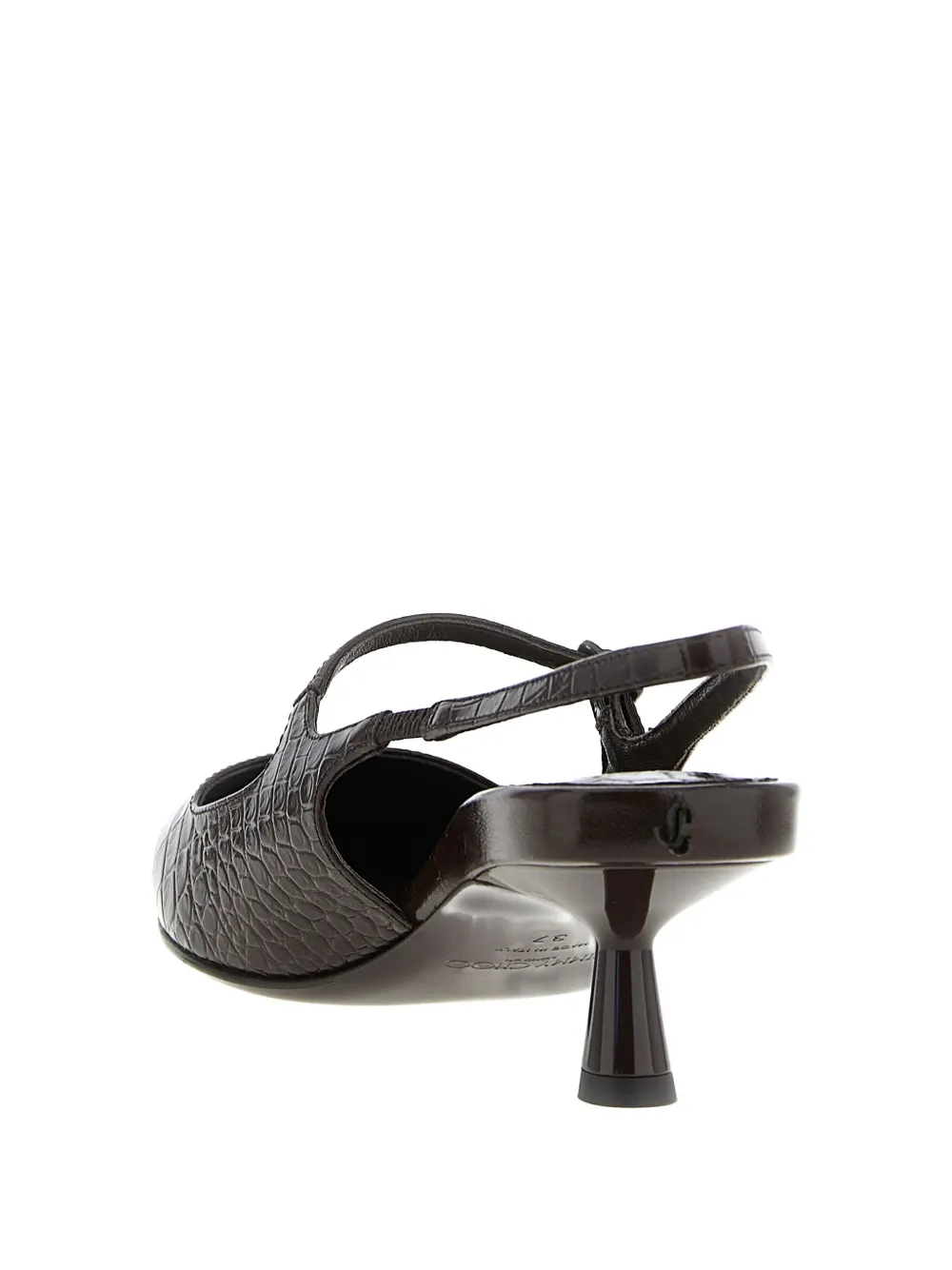 Jimmy Choo 45mm crocodile-embossed slingback pumps Brown