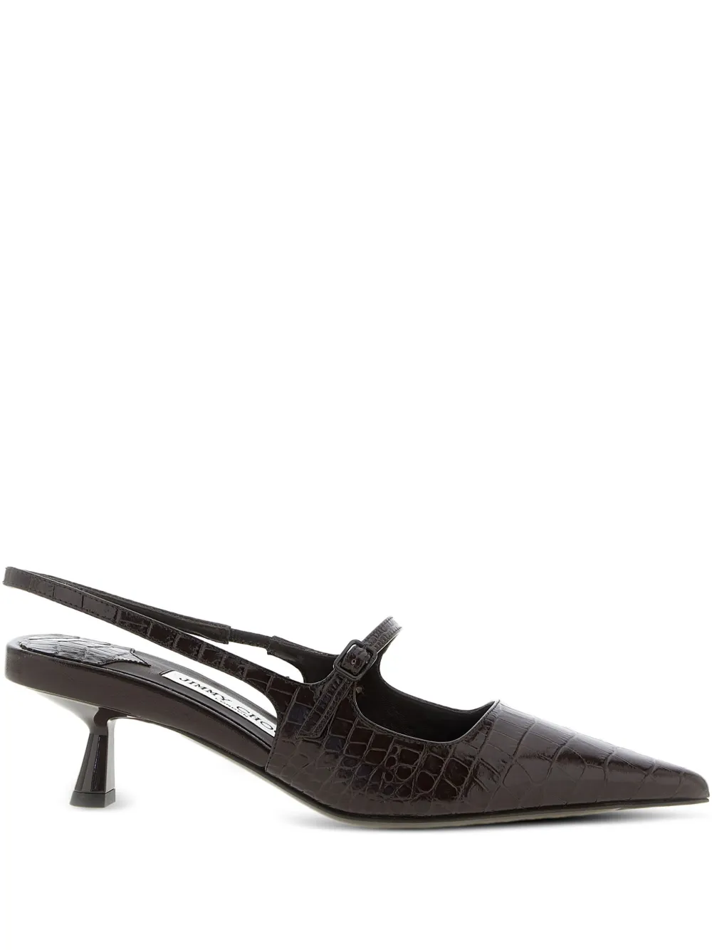 Jimmy Choo 45mm crocodile-embossed slingback pumps | Brown | Image 1