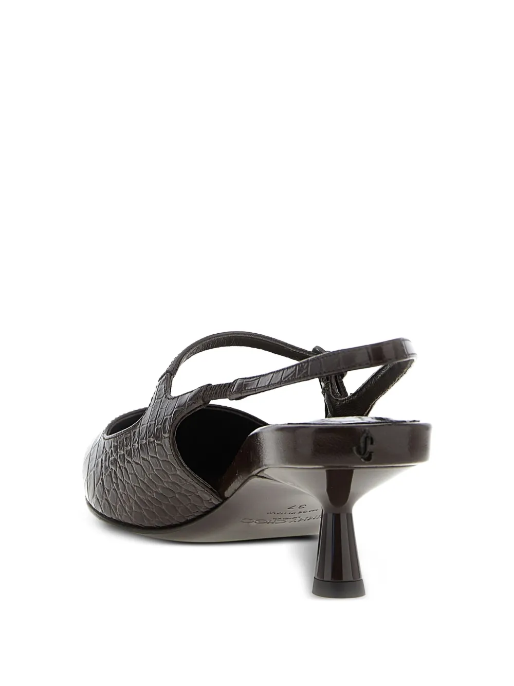 Jimmy Choo 45mm crocodile-embossed slingback pumps Brown