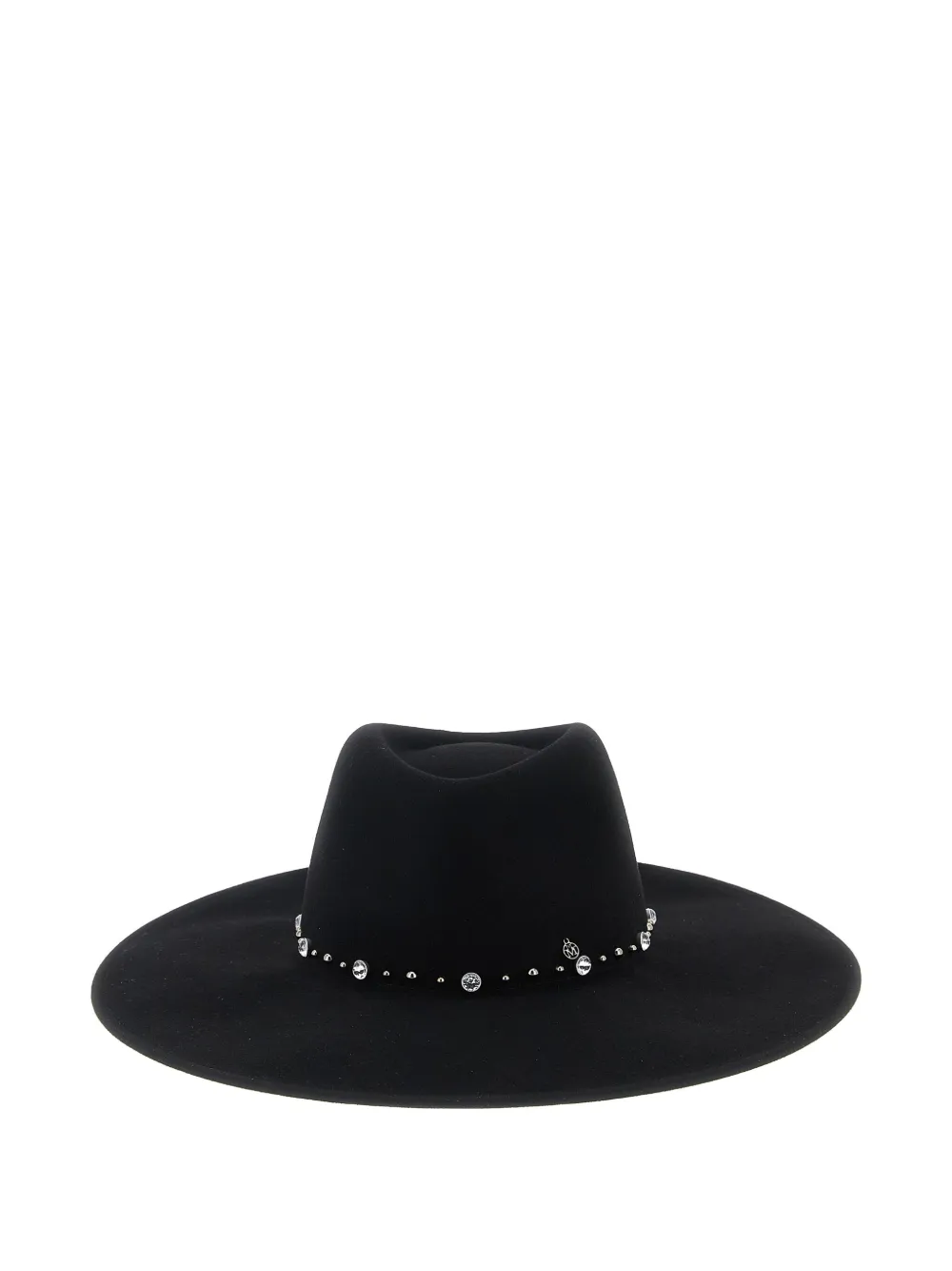 Maison Michel wide-brim crystal-embellished hat - Nero