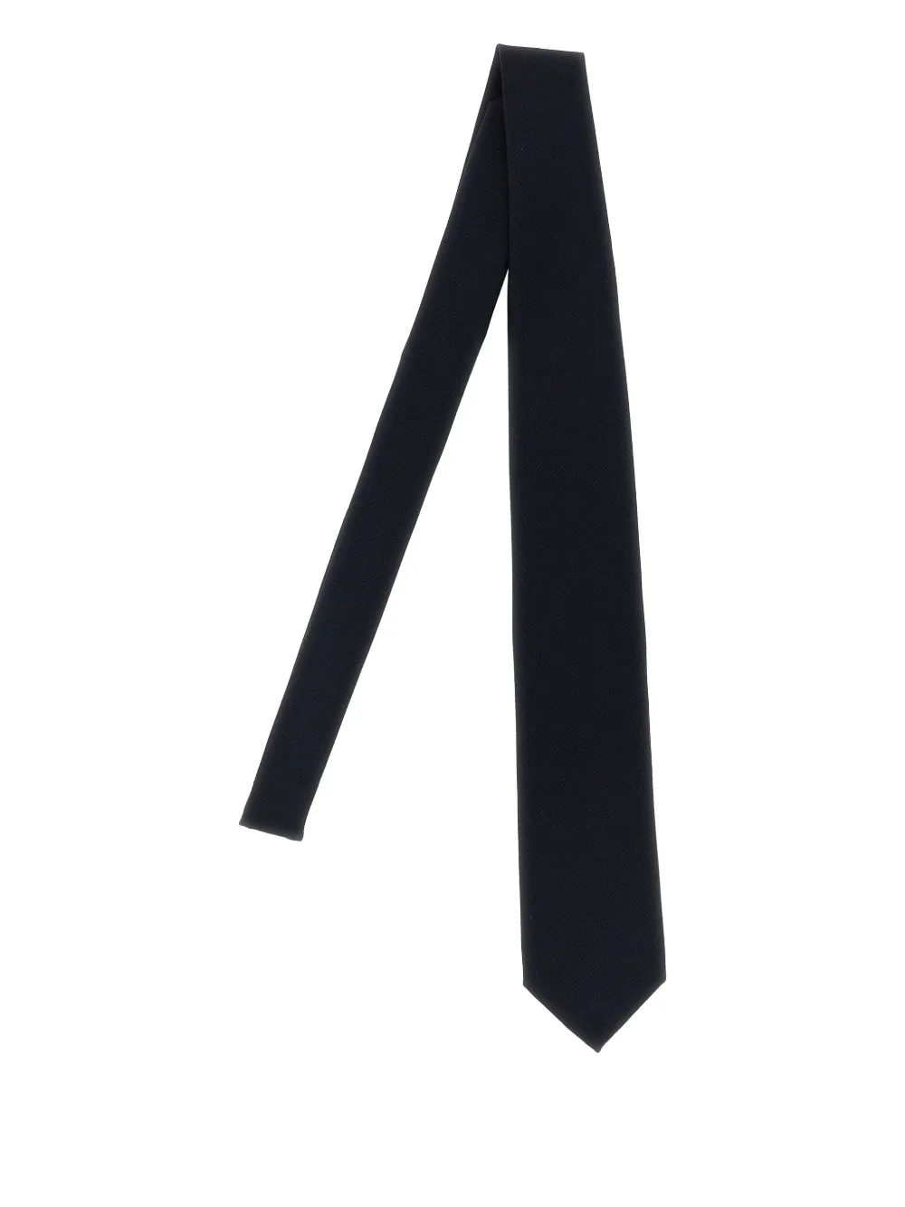 Brioni Slim Textured Wool Tie With Pointed Tip In Blue