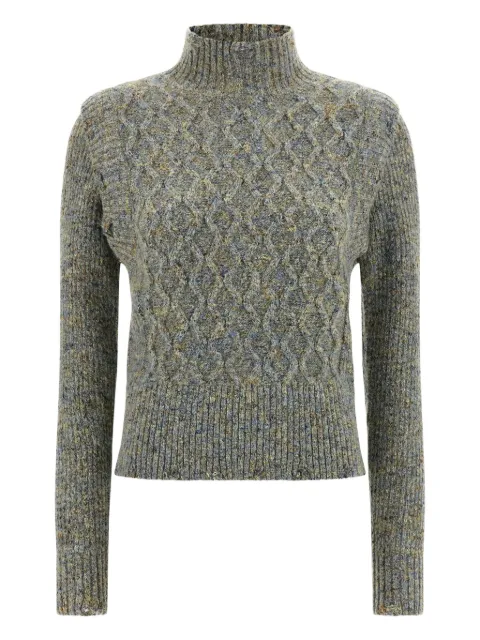 PINKO Proud Mary cable-knit turtleneck sweater