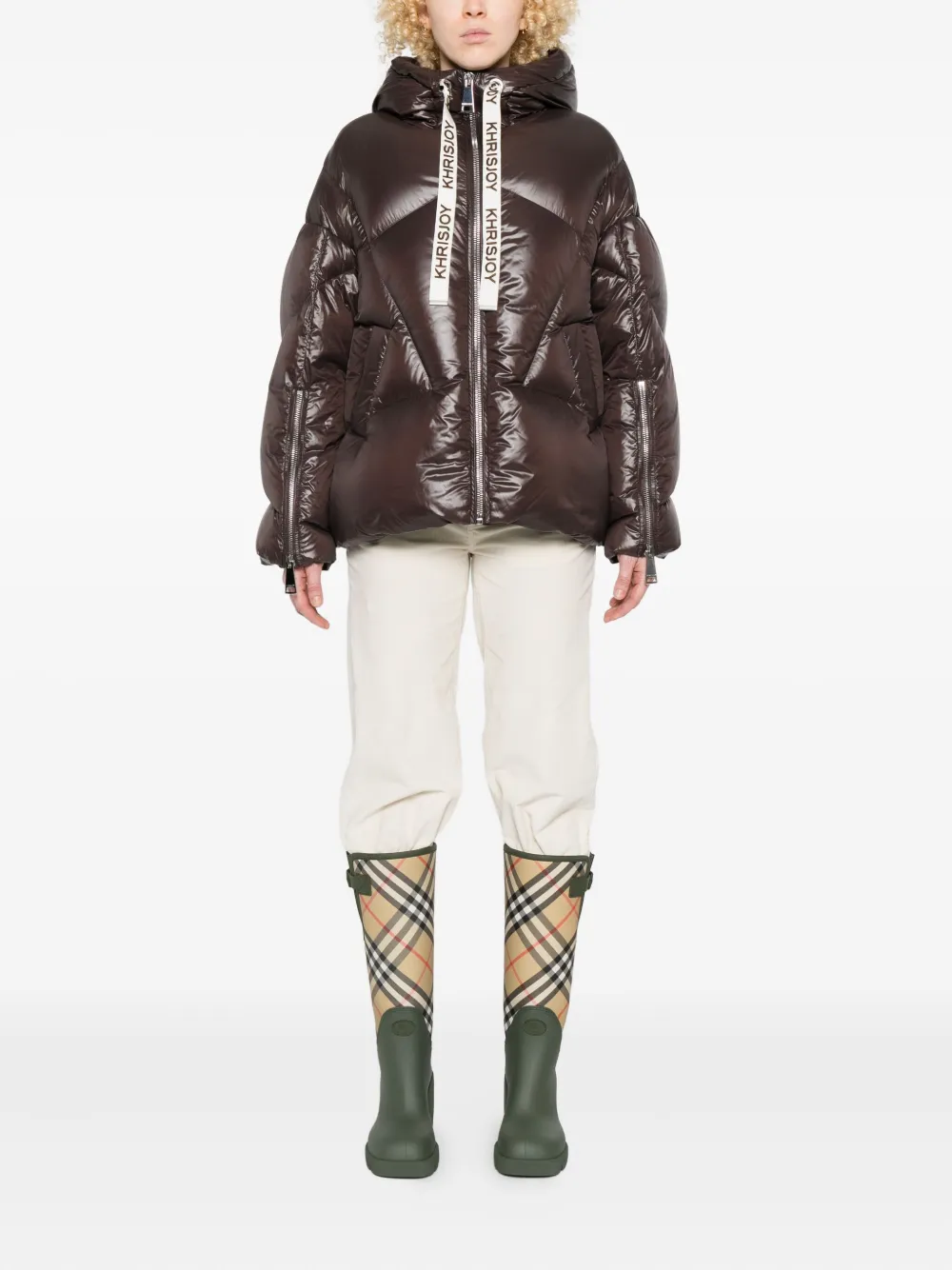 Khrisjoy Khris Iconic Milano Shiny Jacket In Brown