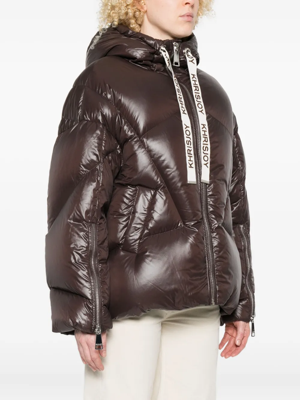 Khrisjoy Khris Iconic Milano Shiny Jacket In Brown