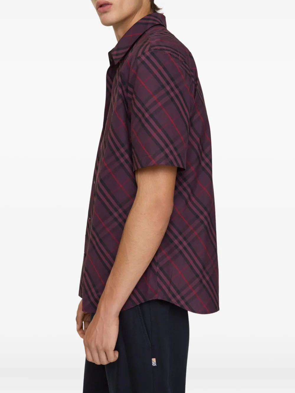 Burberry Check Cotton Shirt In Black