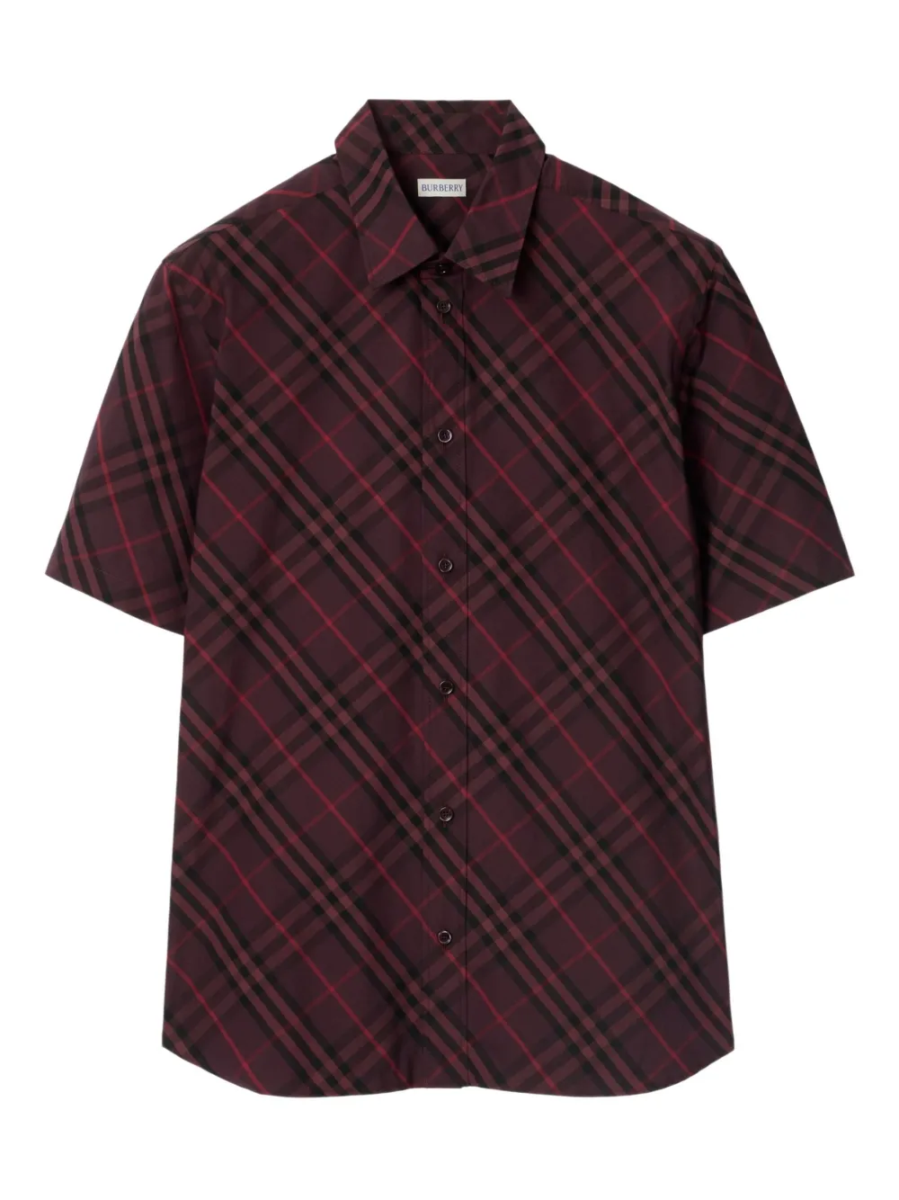 Burberry Check Cotton Shirt In Black