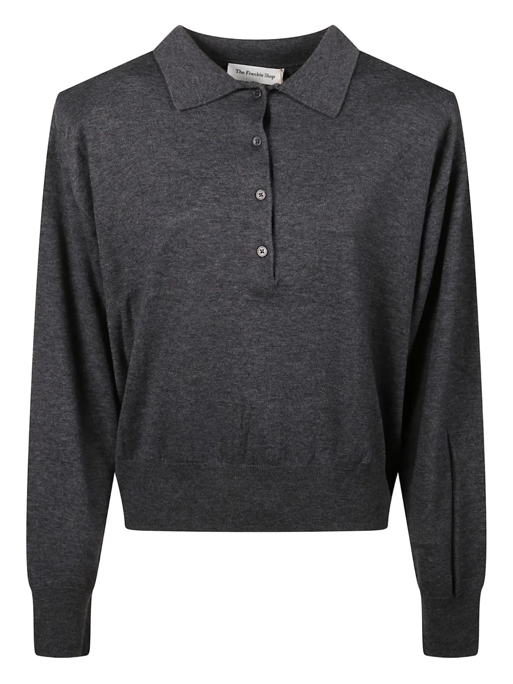 The Frankie Shop Croydon Wool-blend Polo Sweater In Gray