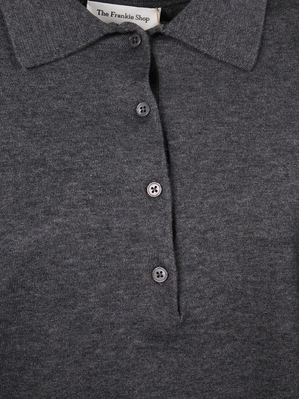 The Frankie Shop Croydon Wool-blend Polo Sweater In Gray