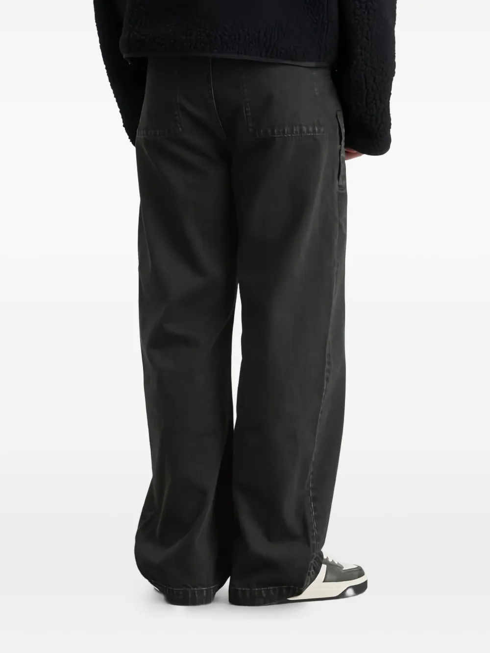 Entire Studios Wide Leg Panelled Trousers And Pockets In Black