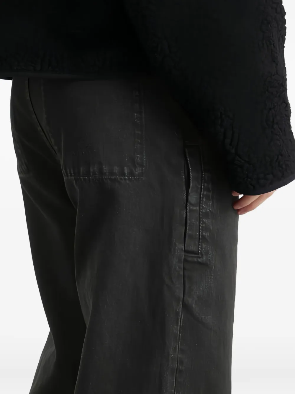Entire Studios Wide Leg Panelled Trousers And Pockets In Black