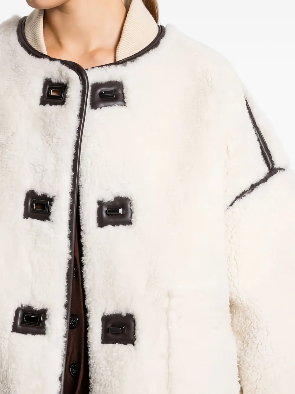 Ba&sh Maury Button Trim Jacket In White