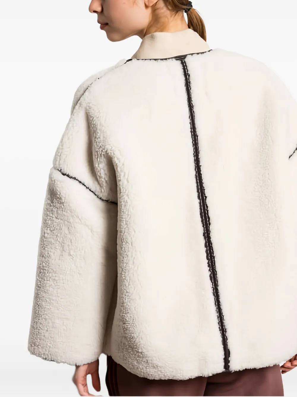 Ba&sh Maury Button Trim Jacket In White