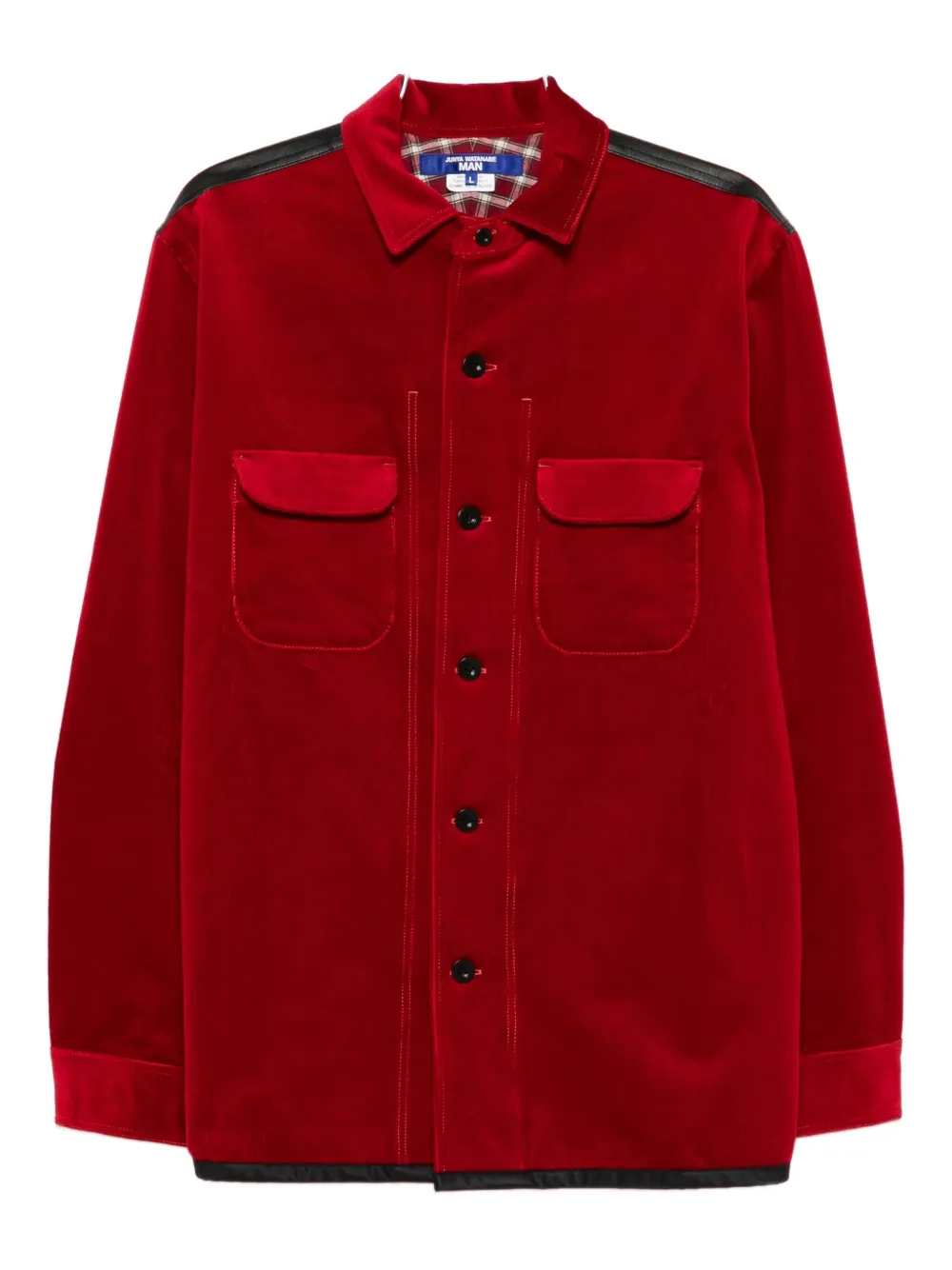 Junya Watanabe MAN panelled shirt jacket - レッド Junya Watanabe MAN panelled shirt jacket - レッド