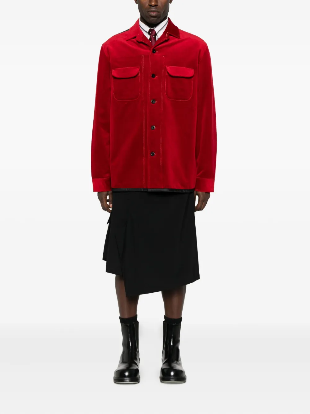 Junya Watanabe Button-down Long-sleeved Shirt In Animal Print