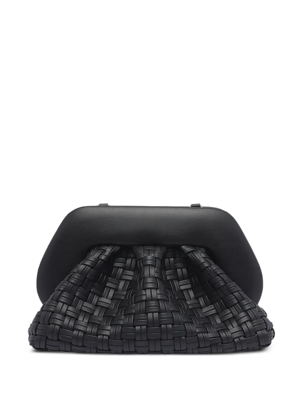 Themoirè woven detachable-strap clutch | Black | Image 1