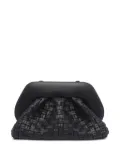Themoirè woven detachable-strap clutch - Black