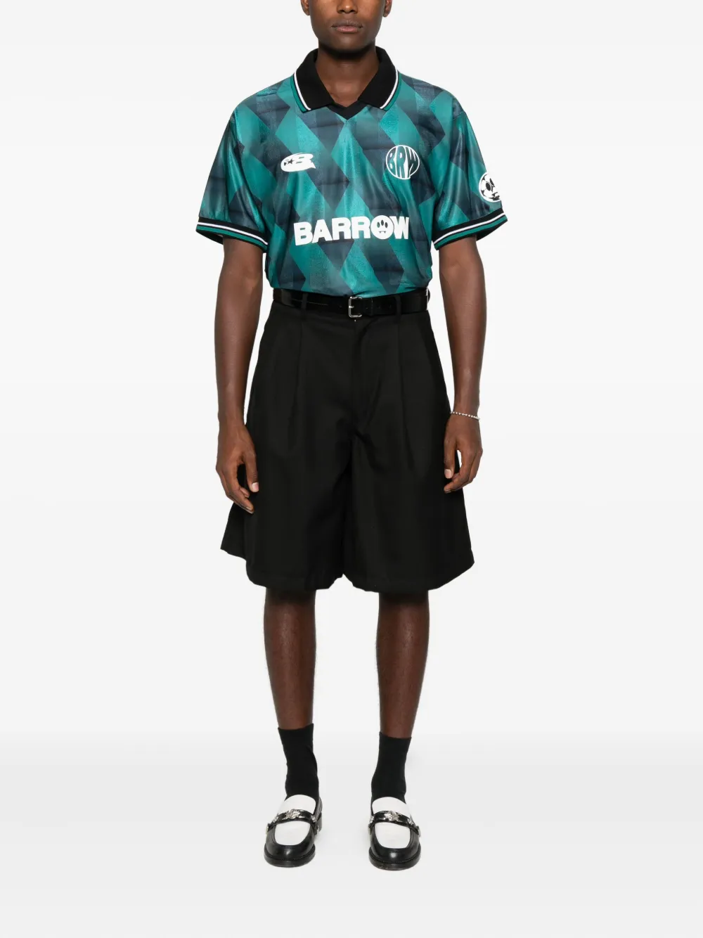 BARROW Poloshirt met print - Groen