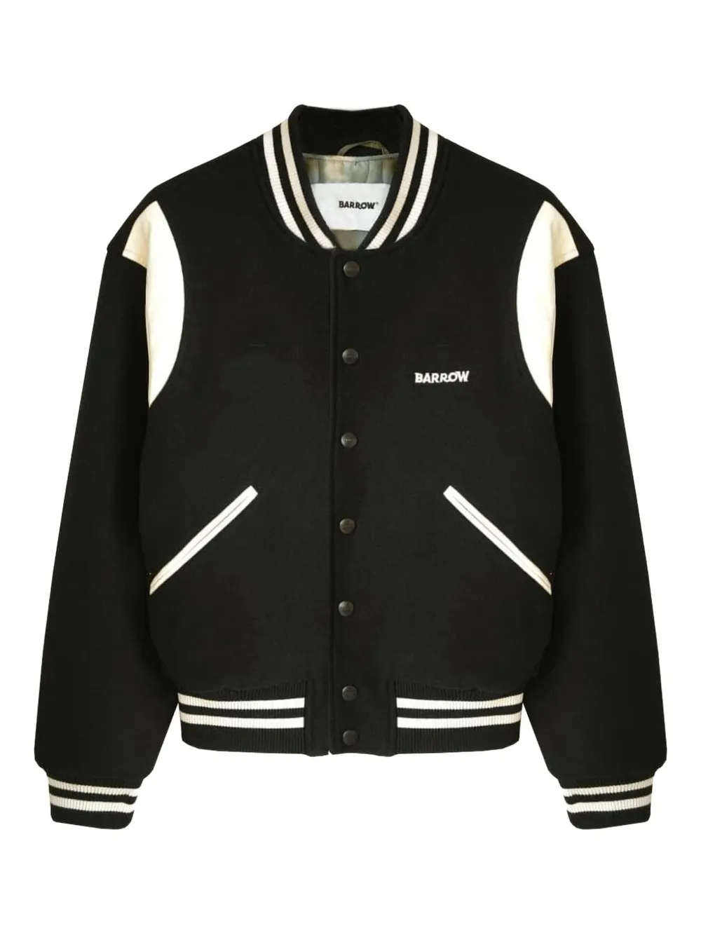 Barrow Striped Long-sleeve Baseball Jacket In Black