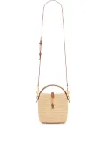 Saint Laurent mini LE 37 raffia bucket bag - Neutrals