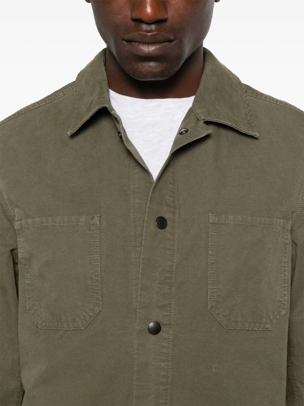Woolrich Button-closure Pocket Shirt Jacket In Green