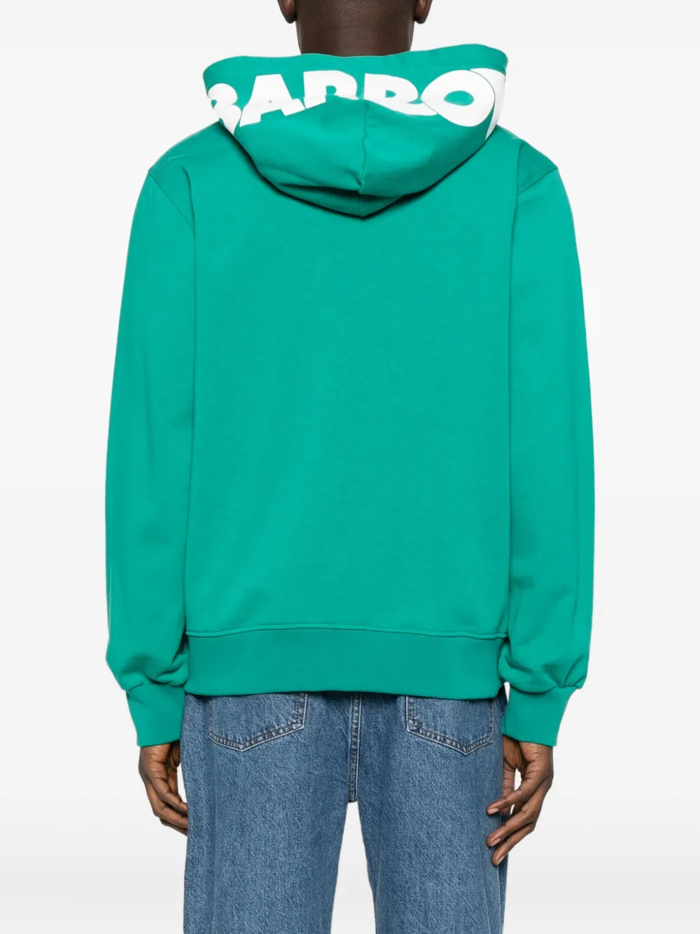 Barrow Logo Hooded Sweatshirt In Green