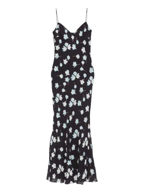 Self-Portrait vestido midi con estampado floral