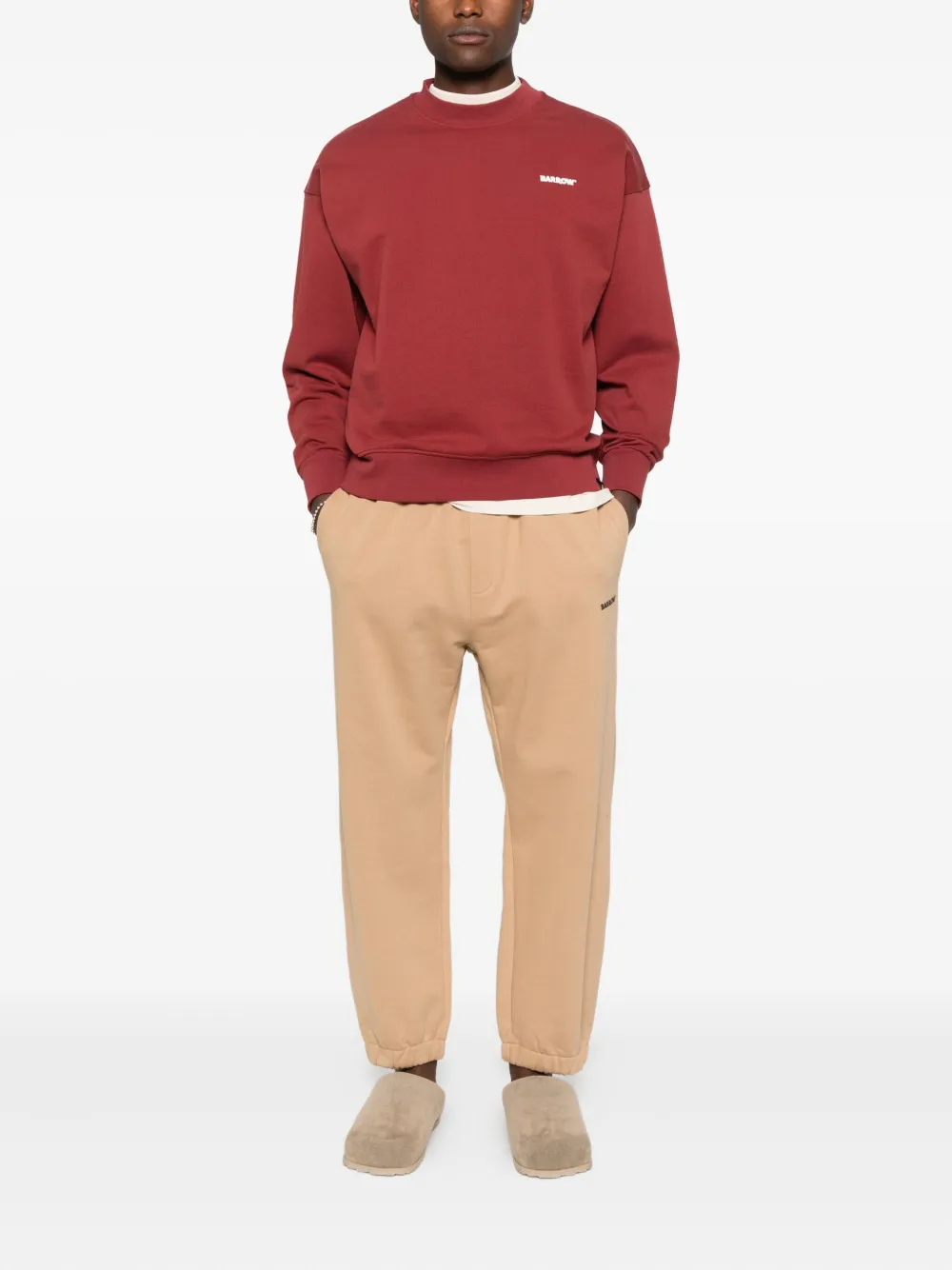 BARROW logo-detail crew-neck sweatshirt - Rood