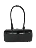 Self-Portrait crocodile-effect zip-top shoulder bag - Black