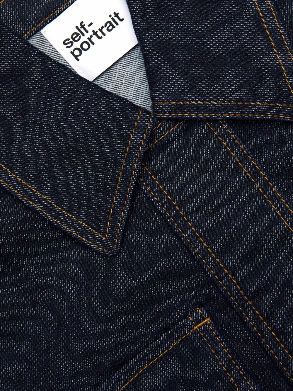 Self-portrait Button-fastening Denim Jumpsuit In Blue