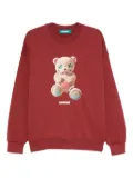 BARROW teddy-print crew-neck sweatshirt - Red