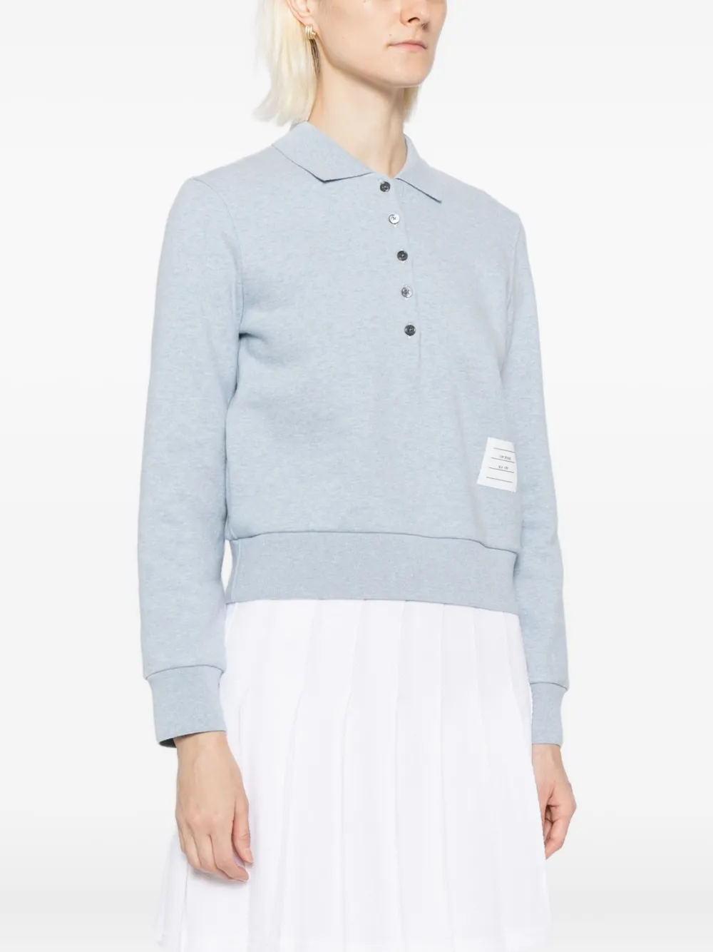 Thom Browne Katoenen poloshirt met logopatch Blauw