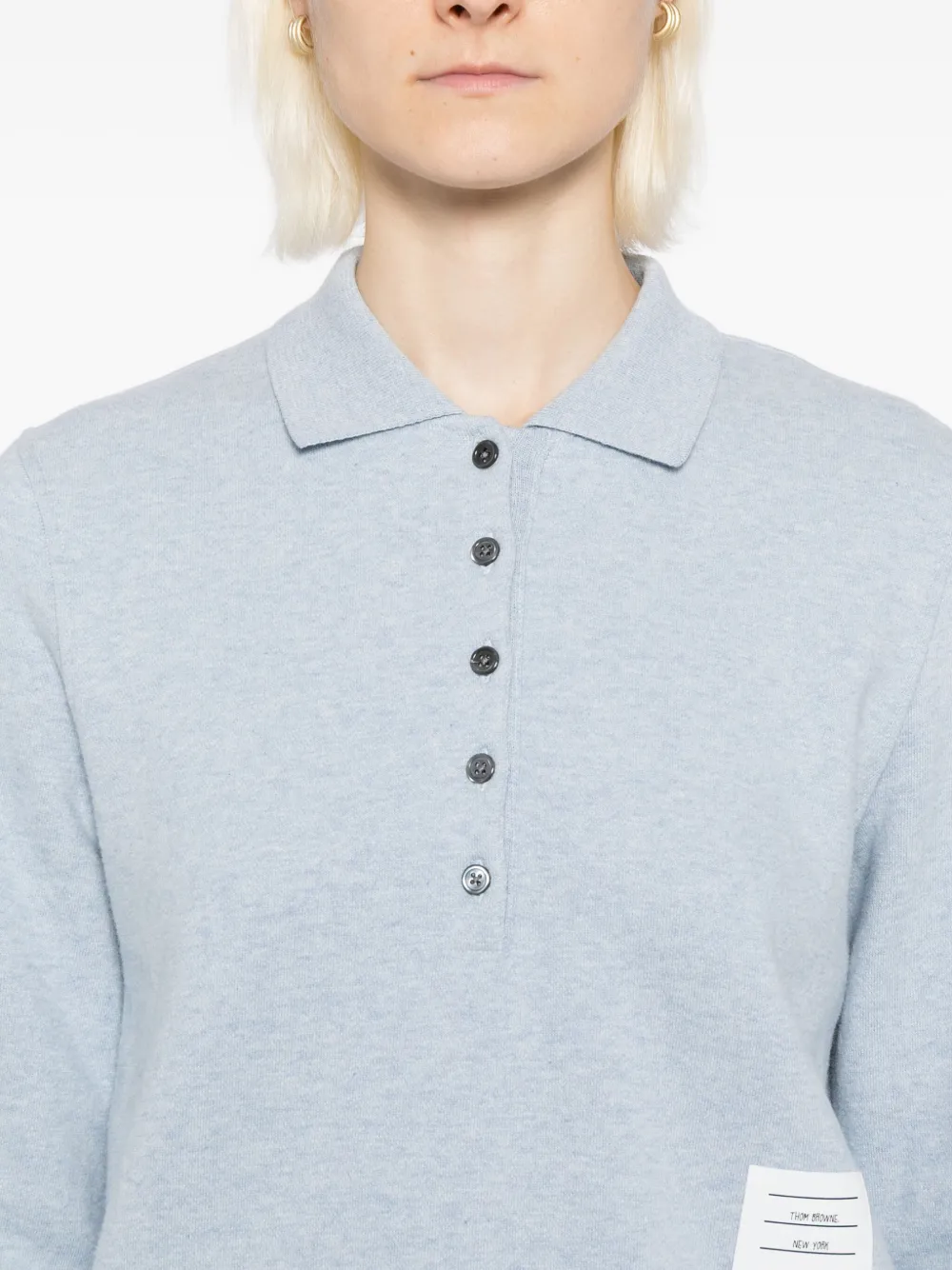 Thom Browne Katoenen poloshirt met logopatch Blauw